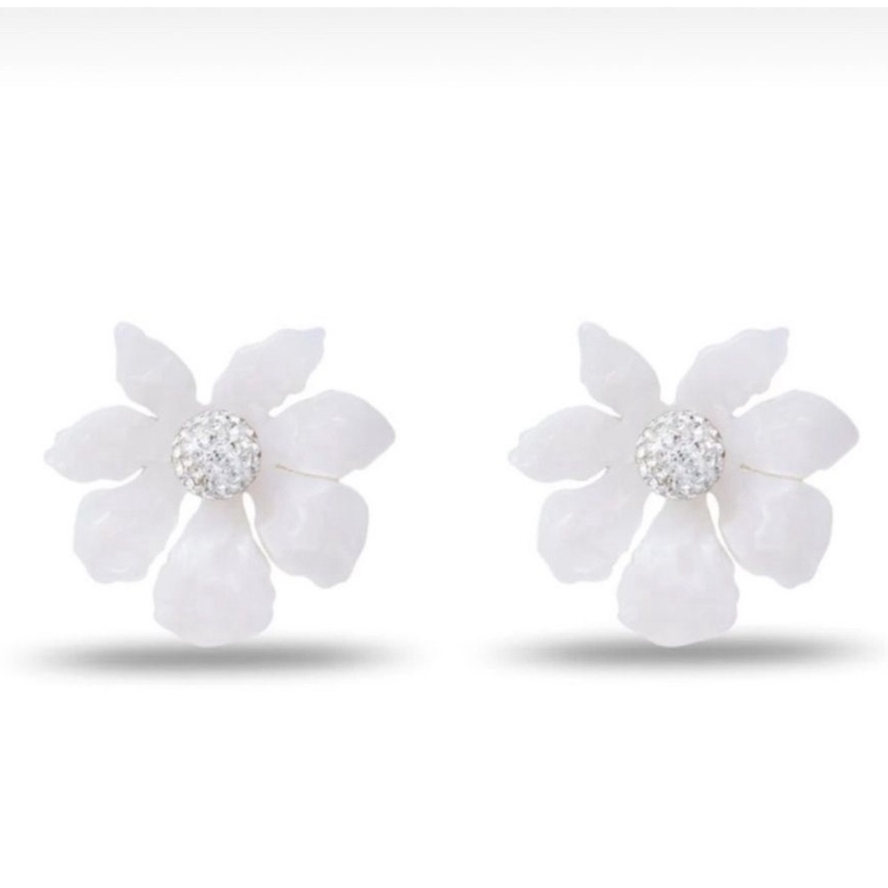 Lele Sadoughi Mother of Pearl Wallflower Button Earrings